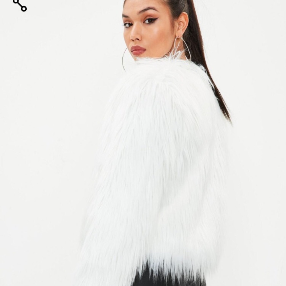 NWT White Shag Faux Fur Coat